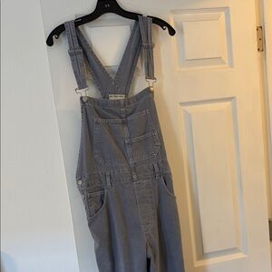 Free People Ziggy Light Gray Denim Overall